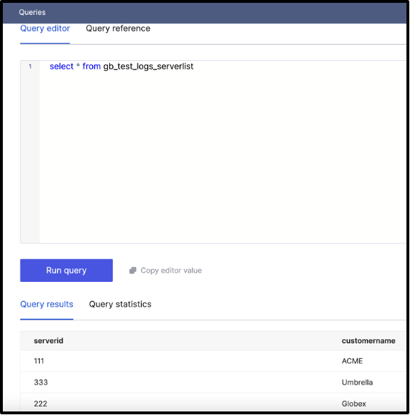 Querying dictionary rows in UI